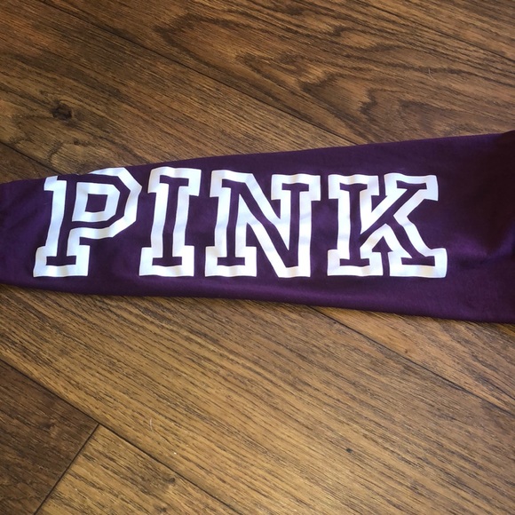 PINK Purple V-Neck Logo Long Sleeve Shirt - Picture 4 of 5